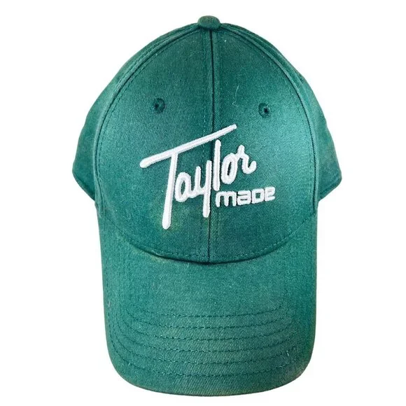 Taylor Made Golf Hat McHenry Illinois 1979 Green Spellout Strapback Baseball Cap - Picture 1 of 8